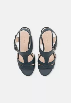 Anna Field - Sandales À Talons Hauts en Cuir Bleu Foncé - Promo Exclusive -Anna Field Soldes 01ed8805c2764259bab256bf02a4d1e2
