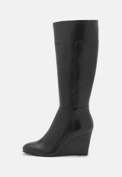 Anna Field Bottes Compensées en Cuir Noir - Promo Exclusive -Anna Field Soldes 153d6f91a1e34521ae81a9fa2831d097