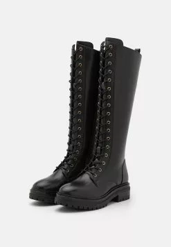 Bottes À Lacets en Cuir Noir - Promo Exclusive -Anna Field Soldes 158dcbde140a4337bffd17134a88d0ff