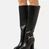 Anna Field Bottes À Talons Hauts en Cuir Noir - Promos Exclusives -Anna Field Soldes 1d6554bf615247e983ecc27033a0d9a2