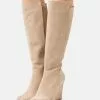 Anna Field Bottes Compensées en Cuir Beige - Promo Exclusive -Anna Field Soldes 4002c1c6642e4ae382b206acdb761c4c