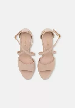 Anna Field Sandales À Talons Hauts en Cuir Beige - Promo Exclusive -Anna Field Soldes 40825cd9a0d6432e90e6c53c75e04bea