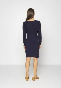 Anna Field Robe Fourreau à Encolure V et Ceinture - Mini Robe en Maille - Bleu Foncé -Anna Field Soldes 41ab5049c9cf4780b3c7830207350d6a