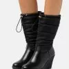 Anna Field Winter Boot - Bottes Compensées - Black -Anna Field Soldes 6fa1d1ff090a412d9cf76febf5652667
