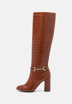 Anna Field Bottes À Talons Hauts en Cuir Marron Foncé - Promo Exclusive -Anna Field Soldes 9f9de62a71ad4d5888f005f07090317c
