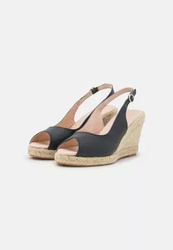 Anna Field Sandales Compensées en Cuir Bleu Foncé - Promo Exclusive -Anna Field Soldes a498fc06e04a46f89f891903328577d8
