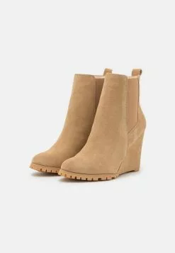 Anna Field Bottines À Talons Hauts en Cuir Beige - Promos Hiver -Anna Field Soldes b2fb6d53f58b49a59422c079a7a9f598