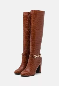 Anna Field Bottes À Talons Hauts en Cuir Marron Foncé - Promo Exclusive -Anna Field Soldes edd6eeb854474c268256363bbac176e4